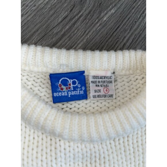 Vintage Ocean Pacific Kids Unisex Size 4 Knit Sweater Bunny Rabbit Easter - Picture 7 of 8